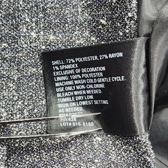 East 5th Skirt Womens 12 Black Gray Tweed Crochet Lace Trim A-Line Lined Preppy - Picture 6 of 9